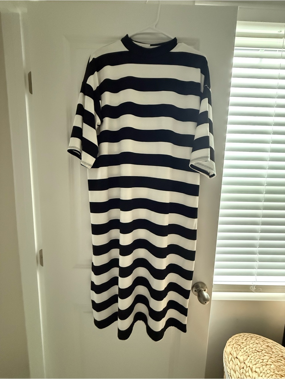 Dressed in LALA Black & White Striped Midi Dress - Picture 2 of 3